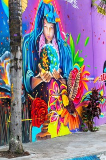 Graffiti on the walls of a house