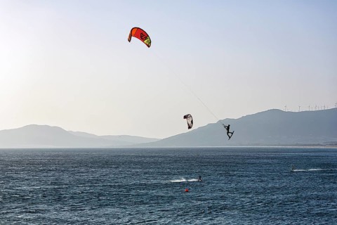 Kitesurfers enjoying the wind