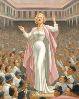 Figure of a woman like Evita Peron