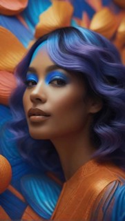 Digital render beauty potrait of latino Mixed-race female model