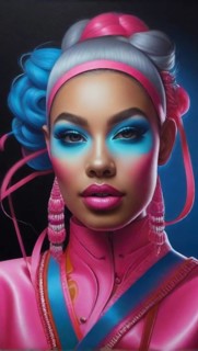 Digital render beauty potrait of latino Mixed-race female model