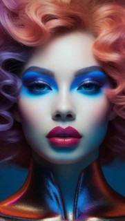 Digital render beauty potrait of Mixed-race female model