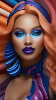 Digital render beauty potrait of Mixed-race female model