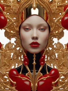 Cinematic portrait of a golden creature