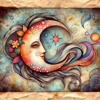 Zodiac astral ancient vintage antique card