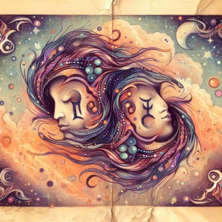 Gemini zodiac astral card