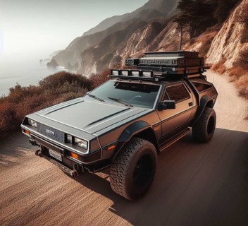 Rusty dirt offroad 4x4 lifted vintage custom camper conversion jeep overlanding in mountain roads