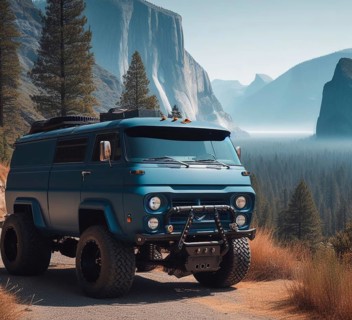 Rusty dirt offroad 4x4 lifted vintage custom camper conversion jeep overlanding in mountain roads