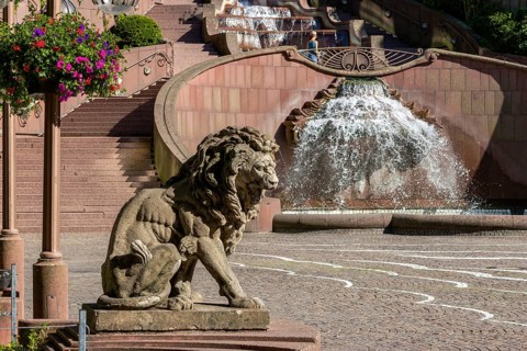 Stone lion statue