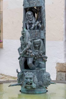 Detail of the Fool's Fountain by the artist Gerold Jaeggle