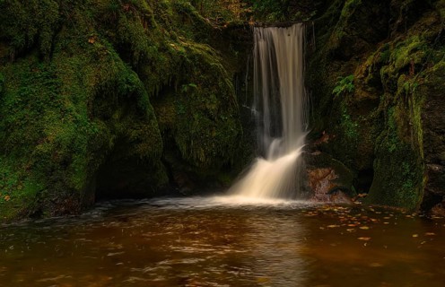 Geroldsau waterfall in autumn