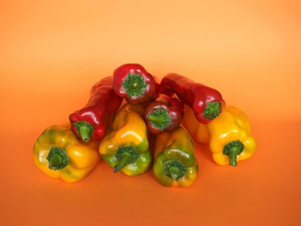Red and yellow peppers