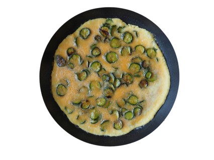 Omelette with eggs and courgette