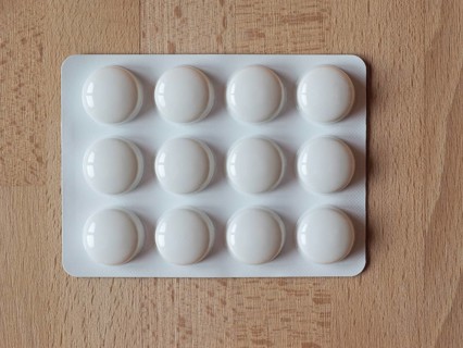 Medical pills on a table