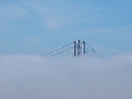 Forth Road Bridge over Firth of Forth in Edinburgh