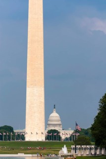 Washington Mall with obelisk and Capitol in Washington D. C.