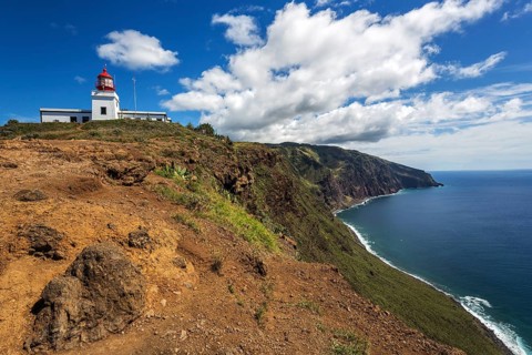 Farol da Ponta do Pargo lighthouse and cliffs