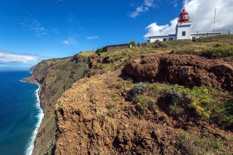 Farol da Ponta do Pargo lighthouse and cliffs