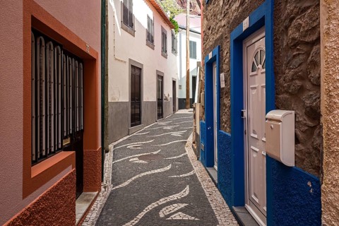 Alley with colourful houses
