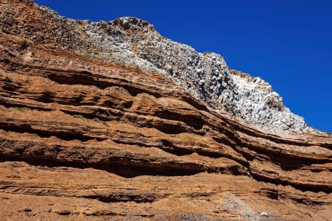 Volcanic rock formations at the Miradouro Furna do Porto da Cruz