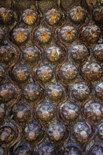 Rusted bolts on a disused factory site