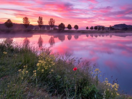 Quiet lake at dawn