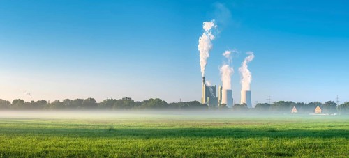 The Schkopau lignite-fired power station in the morning