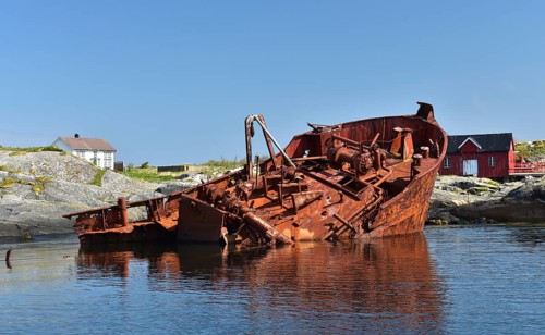 Shipwreck on the Atlantic Road in Norway