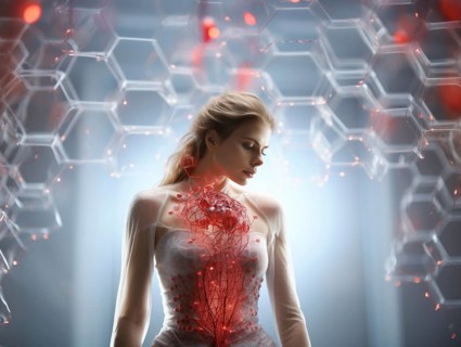 Transparent female upper body