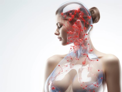 Transparent female upper body