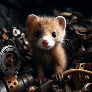 A marten gnaws on a cable in the engine compartment of a car