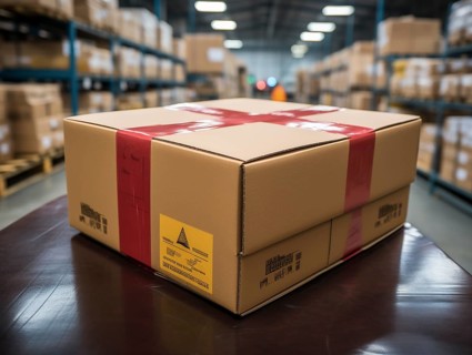 Postal packages in a warehouse