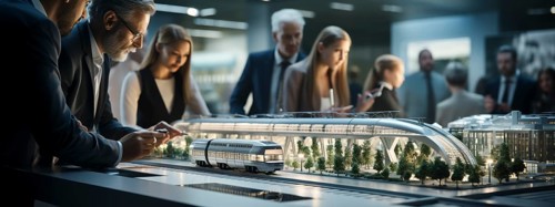 Architects at work planning a residential district
