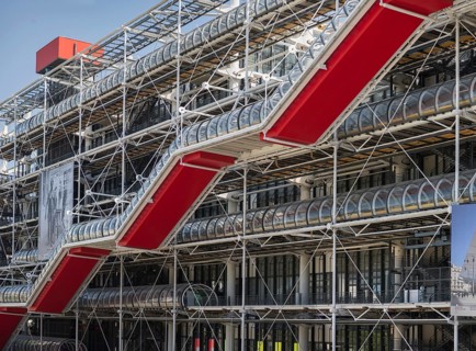 Detailed view of the Centre Georges Pompidou