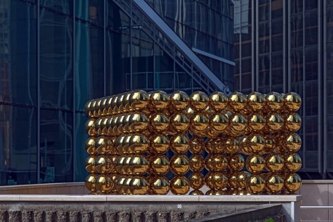 Art object cube sphere designed by Cyril Lancelin