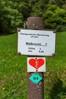 Hiking sign for a heart hiking trail