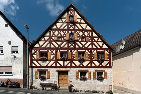 Historic half-timbered house built in 1641