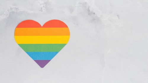 Multicolored heart lgbt color