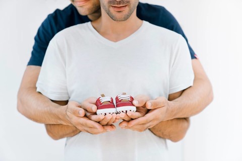 Newborn concept with gay couple