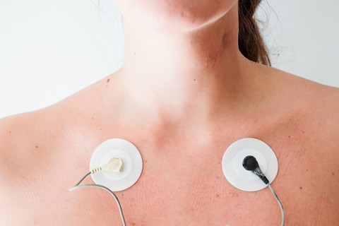 Person with electrodes body