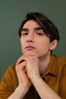 Portrait young man wearing shirt posing 5