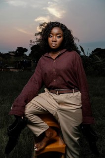 Portrait young woman posing