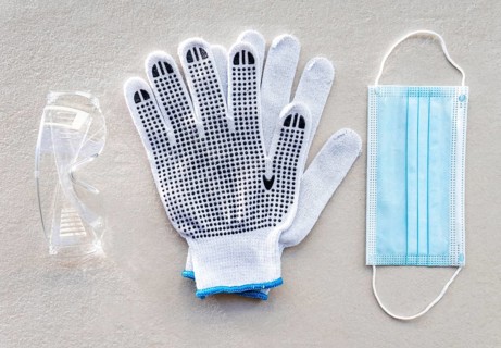 Safety construction gloves medical mask