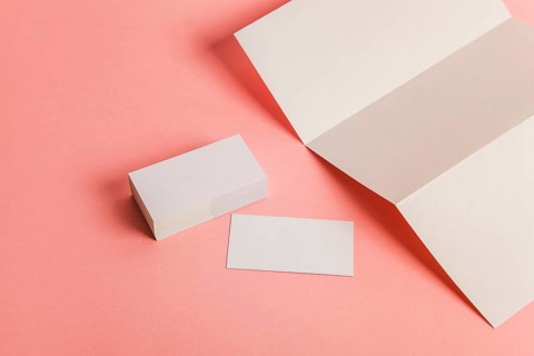 Sheet folded paper stack business cards