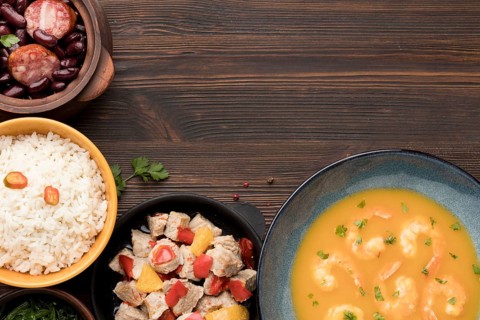 Shrimp soup rice frame