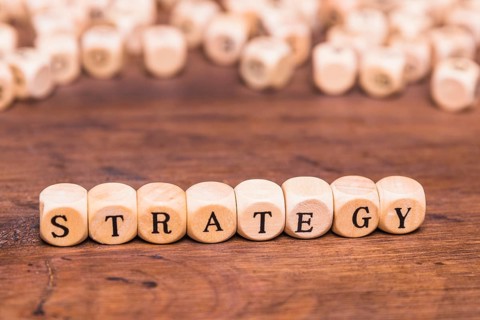 Strategy word wooden cubes