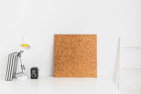 Teenage workspace white color with cork board