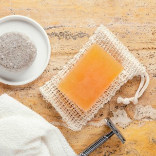 Top view ecological razor soap