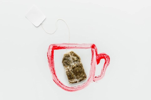 Top view tea bag