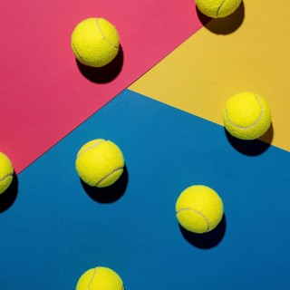 Top view tennis balls